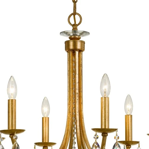 Crystorama Bridgehampton 26"W Antique Gold 6-Light Crystal Chandelier - Picture 5 of 6