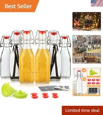 Versatile Flip Top Glass Bottles 8.5 oz for Extracts  Beverages 6-Pack 