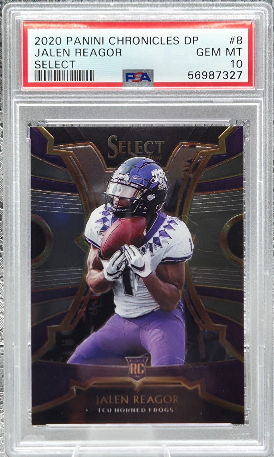 2020 Select ~ JALEN REAGOR Rookie RC Football Card PSA 10 GEM MINT view 2