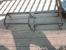 Vintage Kenwood 777D Wrought Iron Floor Speaker Stands 18"x9.5"x 7.5" Tall MCM