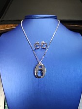 Juego de pendientes collar colgante de oso de peluche Tous calado S925 plata de ley 16"