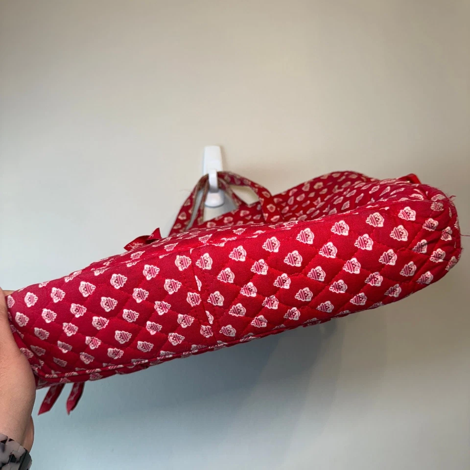 Vera Bradley Nantucket Rojo Algodón Acolchado Computadora Portátil Bolso Estuche Foto 4 de 4