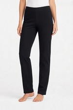 NWT Eileen Fisher Slim Pant in Black Heavyweight Rayon Knit Ponte Pull-on M