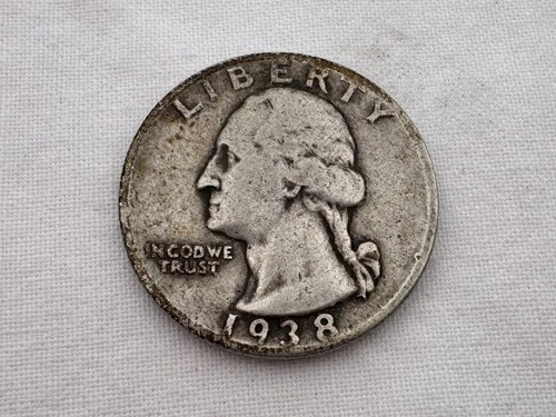 1938 P U.S. Washington Silver Quarter HT-13