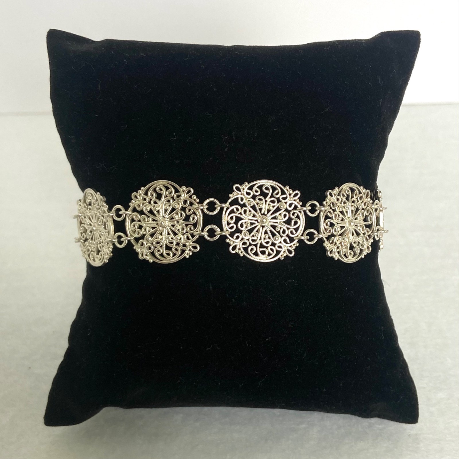 Sterling Silver 925 Round Scrollwork Filigree Lin… - image 20