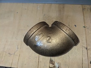 2" BRONZE 90° ELBOW, Female-female, threaded