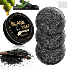 3Pcs Gray Hair Reverse Bar Soap, Black Shampoo Bar for Hair and Beard Darkeni...