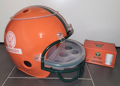 Jägermeister Helm NFL Shothelm + 6 Shot-Gläser, Eiskühler / Snackhelm, Neu