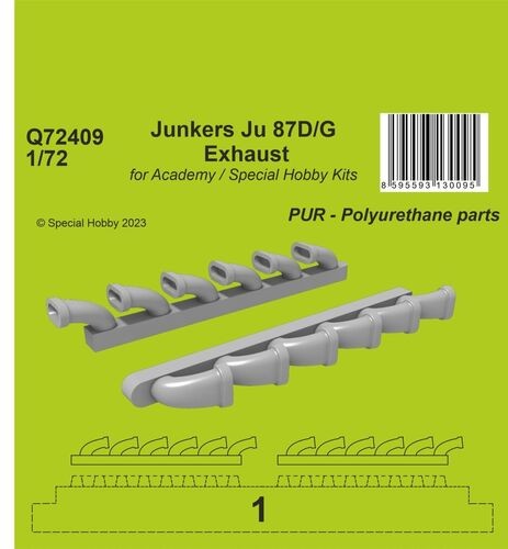 Cmk 129-Q72409 - 1:72 Ju 87D/G Exhaust 1/72/ for Academy and Special Hobby Kits