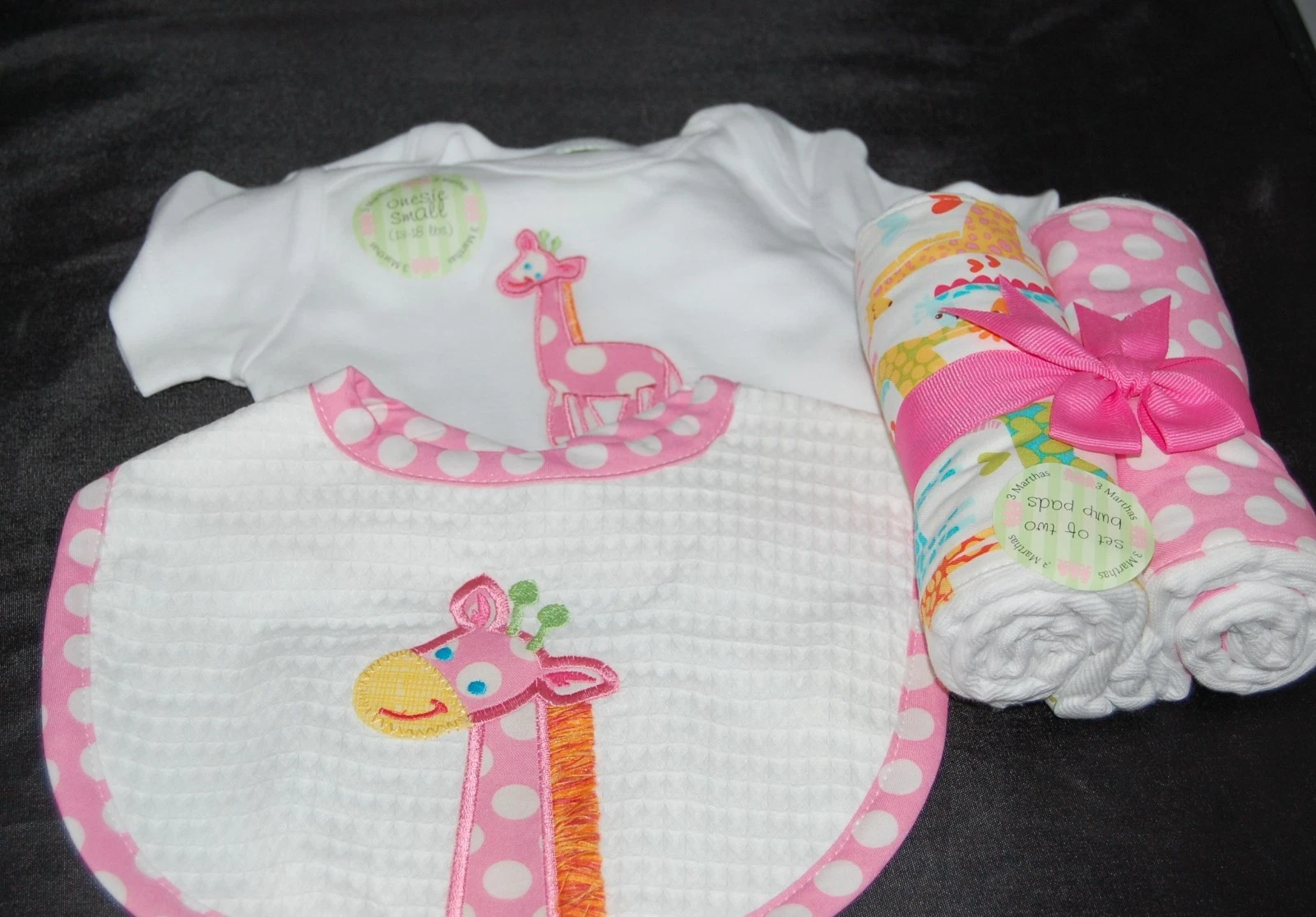 baby shirt, bib and burp pad
Opens in a new window or tab