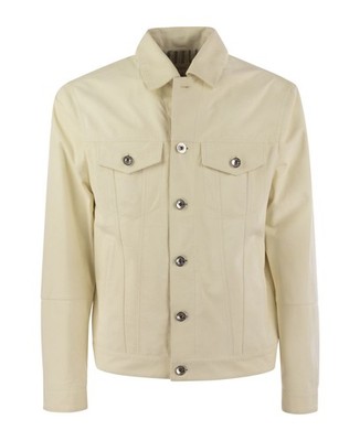 BRUNELLO CUCINELLI MEN'S CREAM TAILORED JACKET WITH POCKETS MSRP $8575