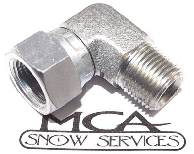 BOSS SNOW PLOW HYDRAULIC FITTING STRAIGHT ANGLE CYLINDER TO HOSE 90  HYD07018