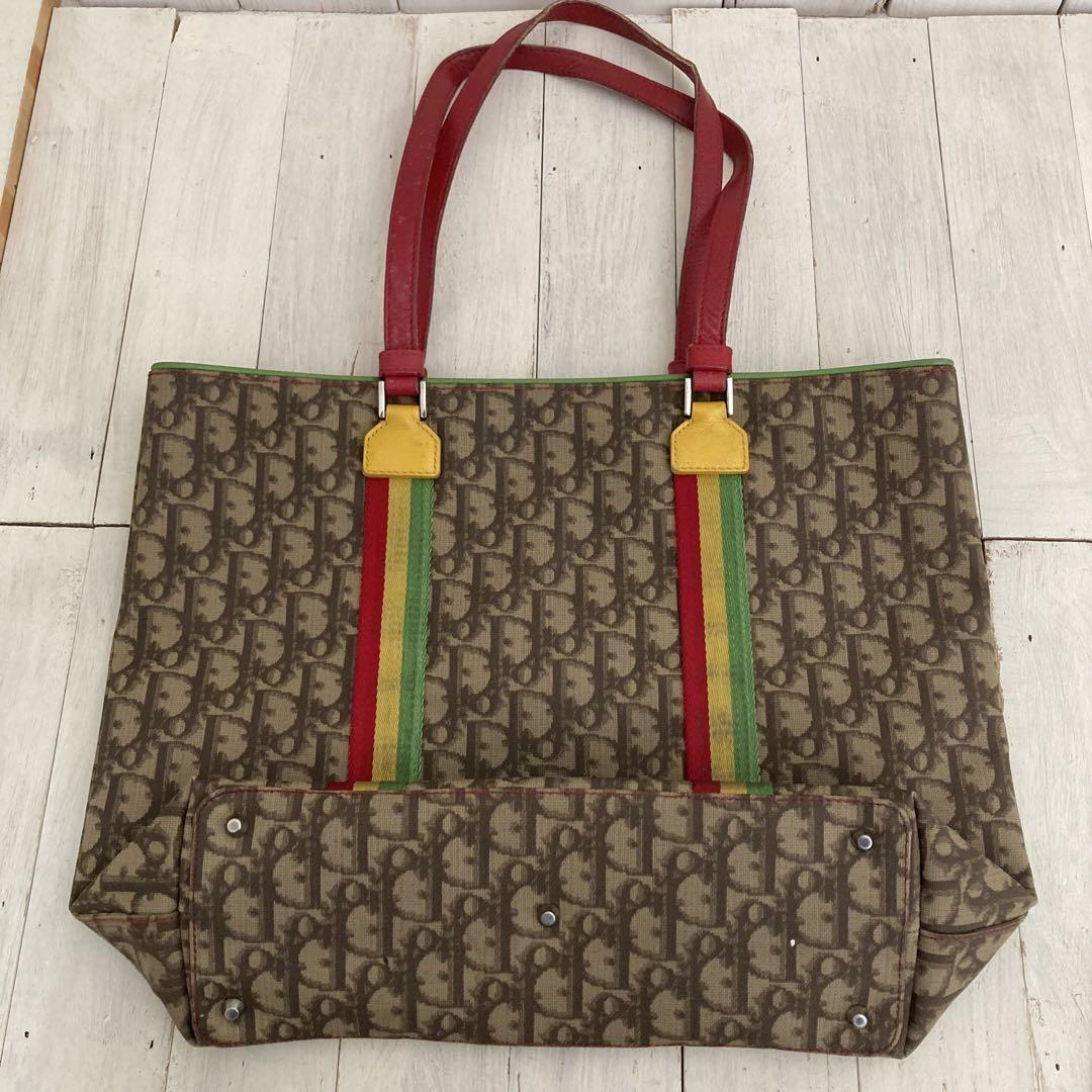 Christian Dior Rasta Trotter Tote Bag 28.5x38cm Used Christian Dior Rasta Trotter Tote Bag 28.5x38cm Used