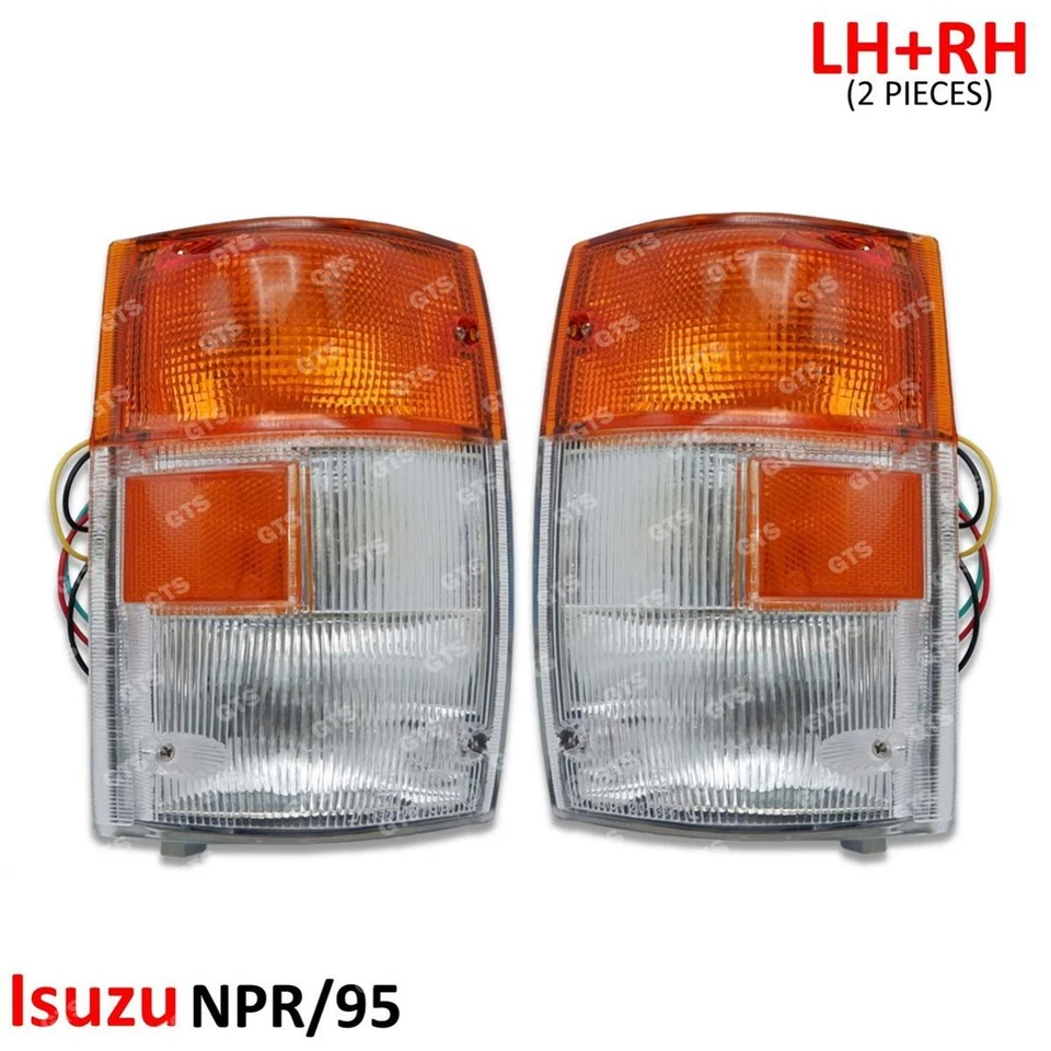 Set Corner Amber Turn Signal Light Lamp For Isuzu NPR NRR NOR ELF 1994 - 2006 Foto 2 de 4