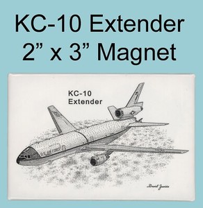KC-10 Extender Tanker Refueling Plane Magnet 2" x 3" Collectible
