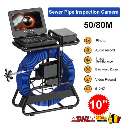 10 Inch Sewer Pipe Inspection Camera Self-Leveling 512HZ Locator+7mm thick cable