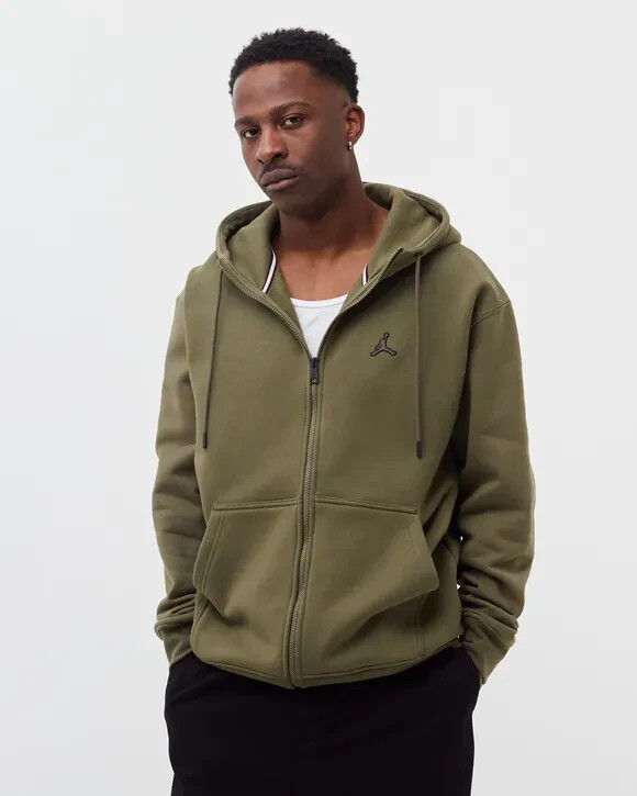 NIKE JORDAN ESSENTIAL FLEECE FULL ZIP HOODIE SIZE M (DA9810 222) OLIVE GREEN