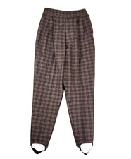 Vintage Counterparts Petites Career Stirrup Pants Women 12P Brown Glen Plaid
