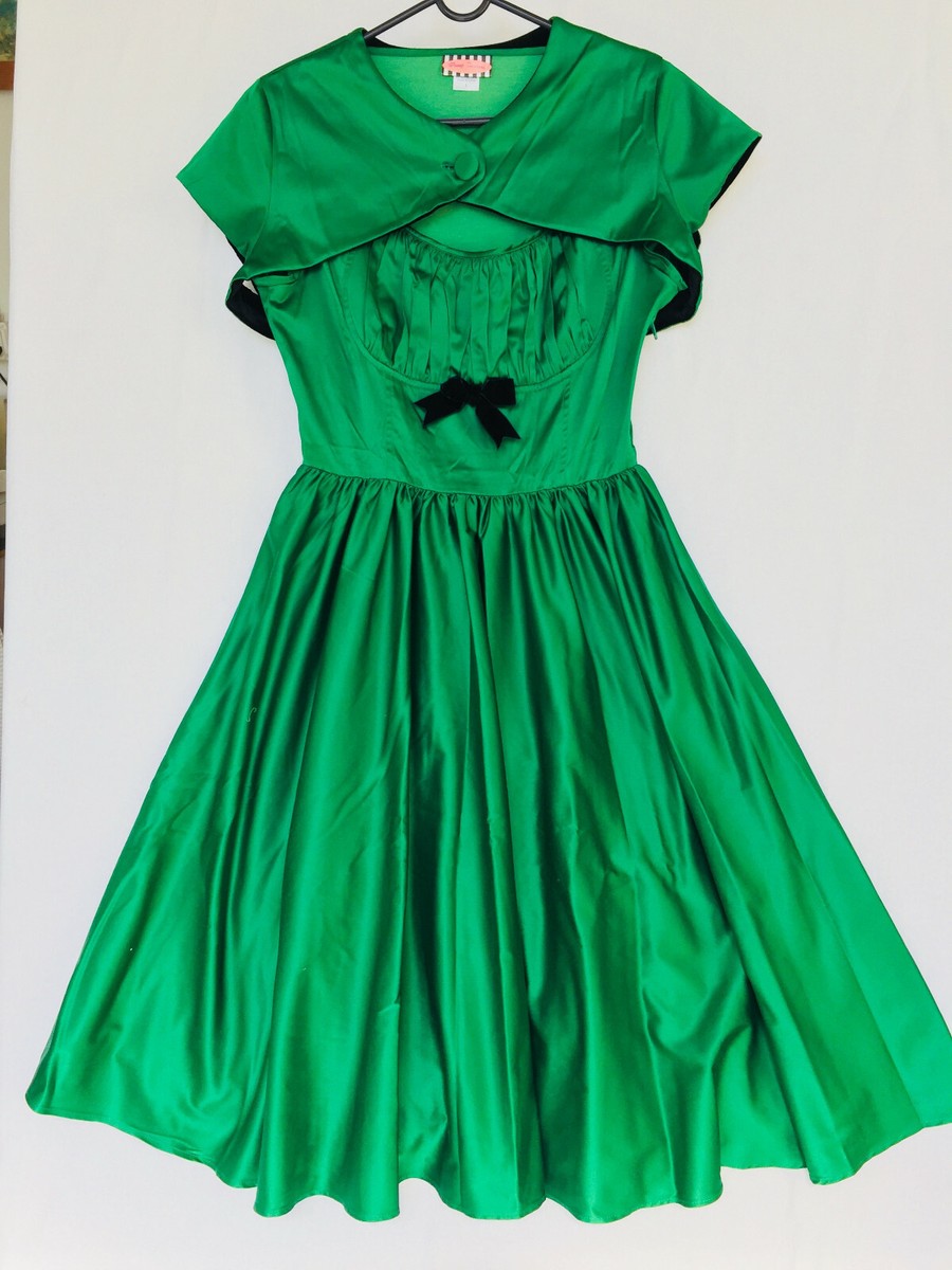 green emerald velvet dress Unique Vintage Green Plaid Ric Rac Swing Dress  Suzie's Bombshell Boutique