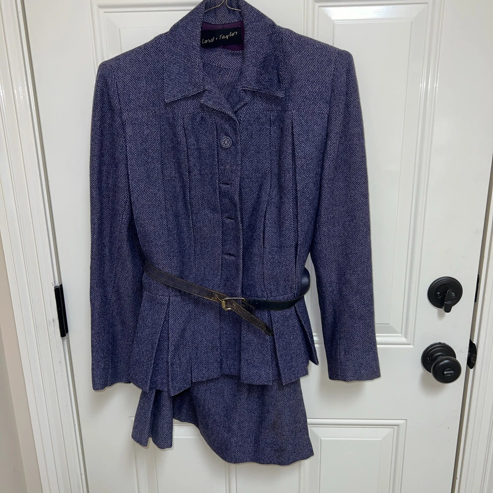 Traje de lana Lord & Taylor 1950 de colección Towncliffe (blazer y falda) para mujer talla ciruela 8 Foto 4 de 4