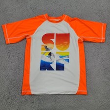 Ocean Pacific OP T-Shirt Boys XL 14-16 White Orange Surf Surfing Short Sleeve