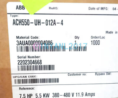 ONE ABB Inverter ACH550-UH-012A-4 5.5kw NEW
