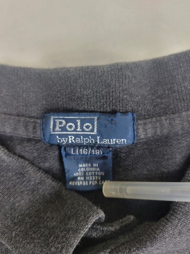 Camisa Polo Ralph Lauren Para Hombre Grande Gris Manga Larga Bordada - Imagen 2 de 7