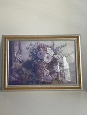  Large paintings in 3 of flowers 