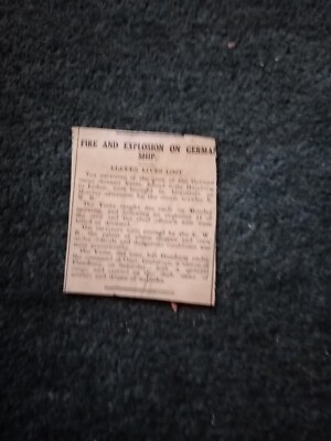 B5a Ephemera 1922 Artikel Deutsches Schiff Vesta Feuerkapitän Gesterson 