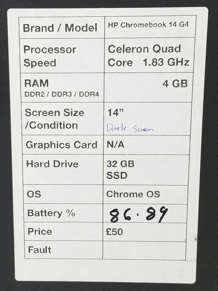 HP Chromebook 14 G4 - Celeron Quad Core 1.83GHz - 4GB RAM - 14" - 32GB SSD - ... - Image 3 of 4