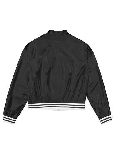 Kids Girls Shiny Baseball Jacket Long Sleeve Metallic Zipper Bomber Jacket Coats - Picture 31 of 44