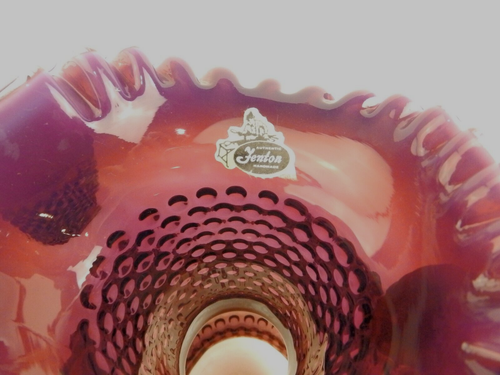 Vintage Fenton Glass Plum Purple Hobnail Opalescent Pitcher & Tumbler Set GREAT! - Picture 9 of 13