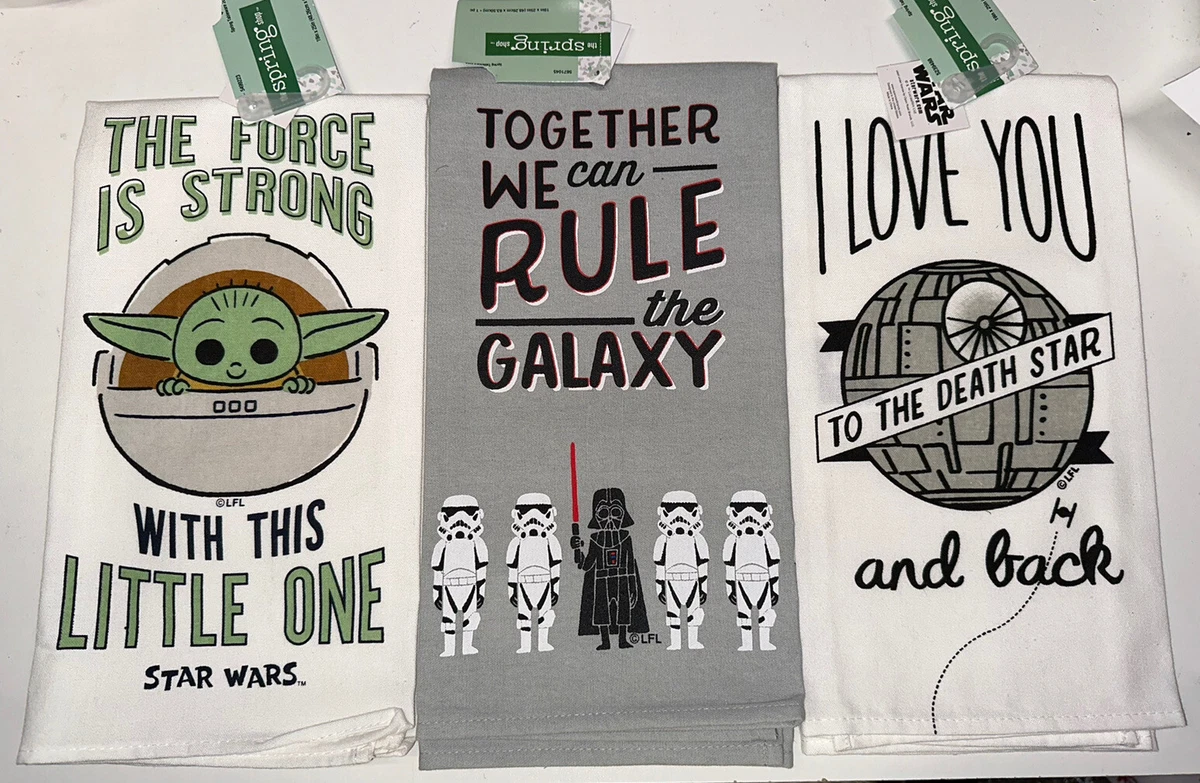 Star Wars Kitchen Dish Towels Baby Yoda Storm Trooper Darth Vader Death  Star (3)