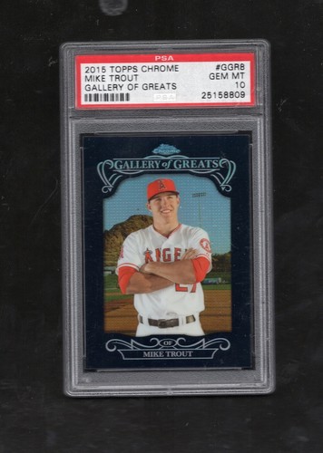 2015 Topps Chrome Gallery of Greats #GGR8 Mike Trout PSA 10 GEM MINT