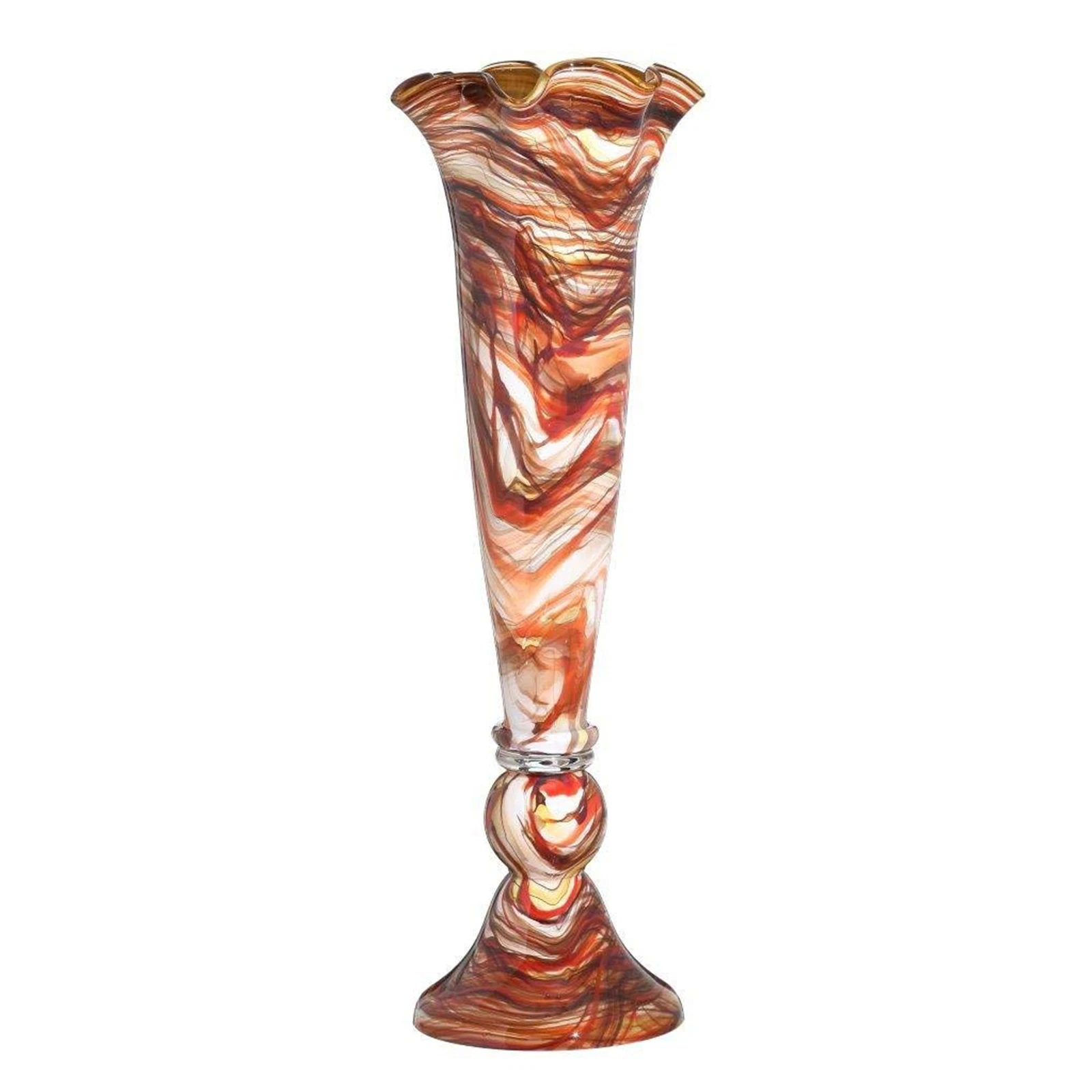Elegant Decorative Classical Glass and Marble Vase - 35.5" Glass Vase, Eternity