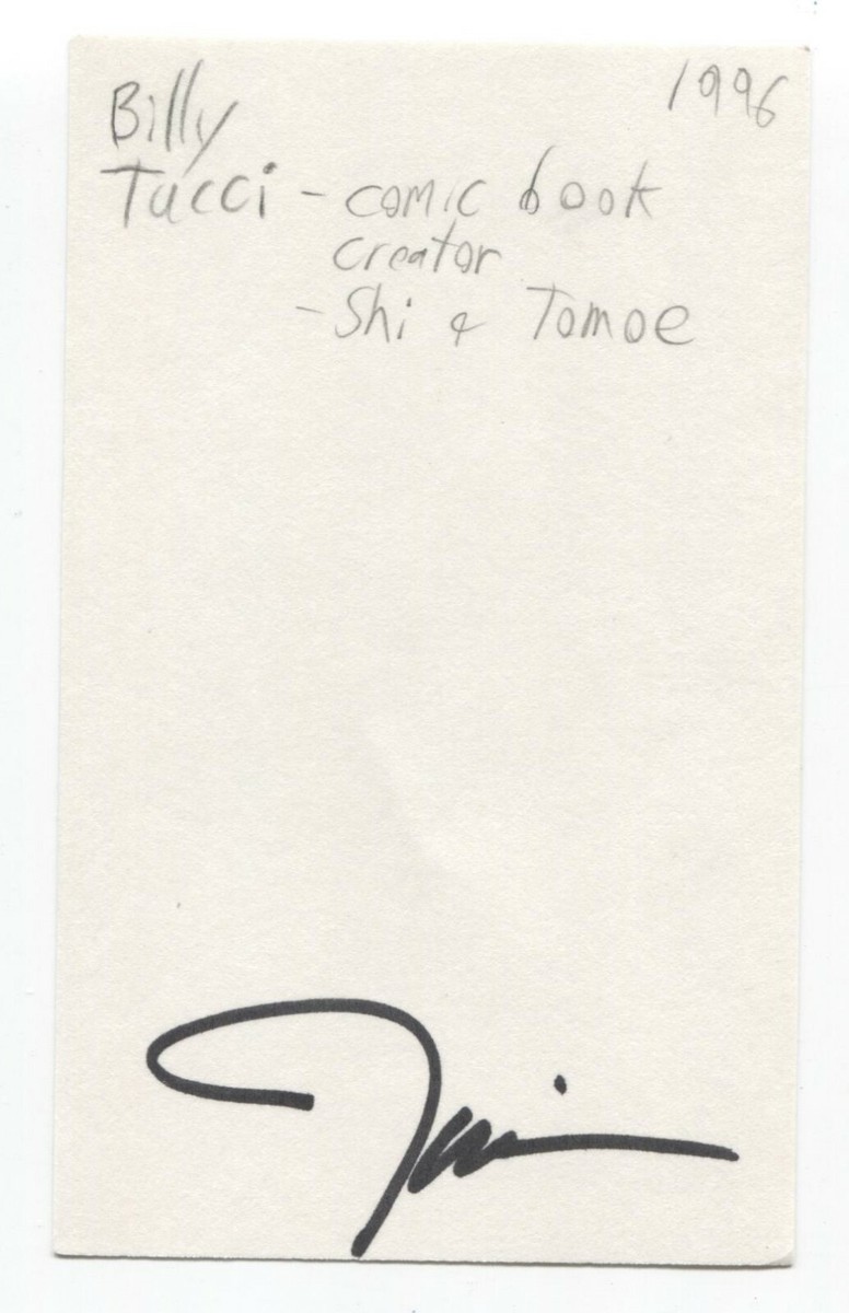 Billy Tucci Signed 3x5 Index Card Autographed Signature