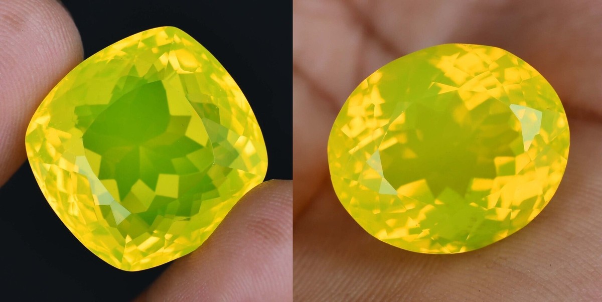 Natural NEON Yellow Mexico Opal Certified Extremely Rare Flawless