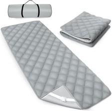 Camping Cot Sleeping Pad Quilted Non-Slip Foam Mattress Topper Pad 75"x30" Gray