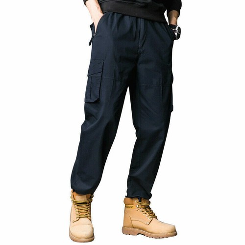 Men Casual Cargo Pant Multi Pocket Tactical Loose Trousers Quick Dry Outdoor - Picture 5 of 16