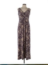 CHAPS Long Maxi dress Purple Tropical Print Large