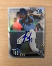 LUCIUS FOX TAMPA BAY RAYS AUTOGRAPHED 2016 BOWMAN CHROME CARD #BDC-200 W/COA