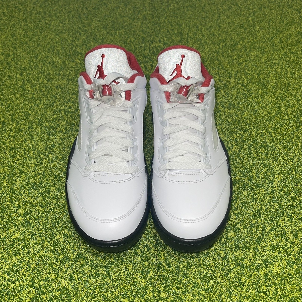 Nike Air Jordan V 5 Low Golf Cleats Size 6.5 White Fire Red Nike Air Jordan V 5 Low Golf Cleats Size 6.5 White Fire Red