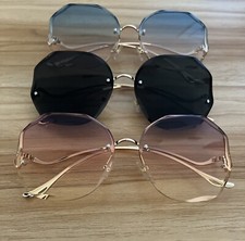 Women Sunglasses Rimless UV400 Lenses Color