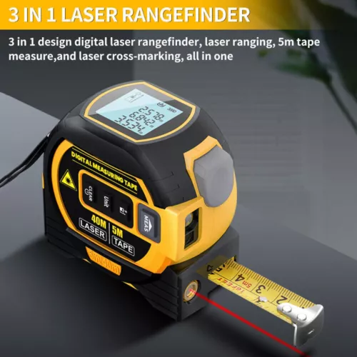 Laser Tape Measure 3 In 1 Digital Tape Measure High Precision Laser Rangefinder - Picture 1 of 9
