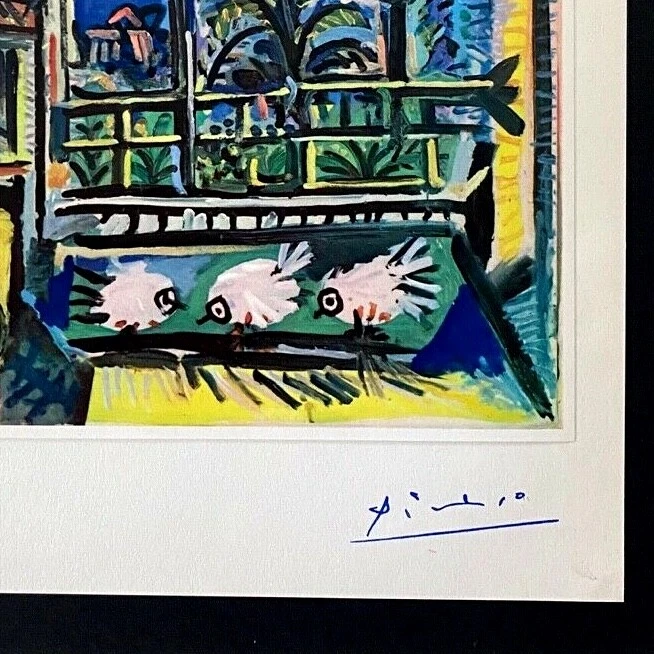 🔥PABLO PICASSO+ ORIGINAL 1969 + FIRMADO + PLACA DE COLOR PALOMAS Foto 2 de 3