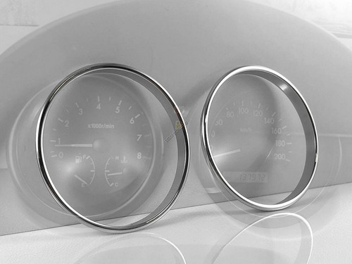 For Daewoo Kalos Polished Aluminium Trim Rings Instrument Cluster x2 - Picture 2 of 5