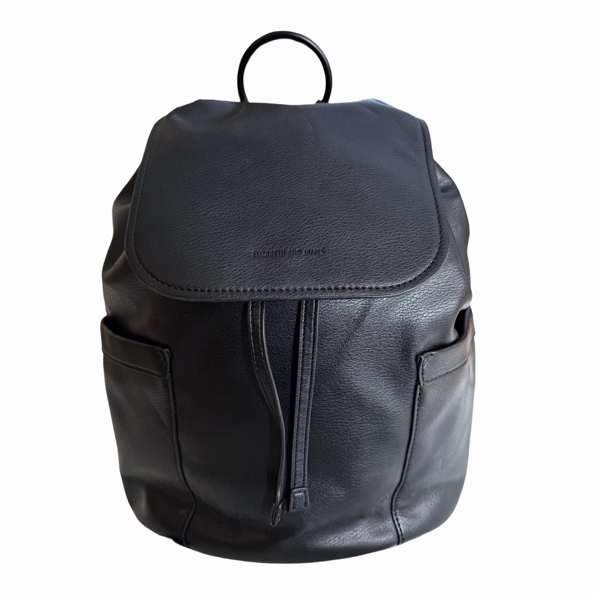 Elizabeth and James Cynnie Backpack Bag‎ Women OS Blue Leather Drawstring elizabeth and james Drawstring Leather Exterior Bags  main image 3
