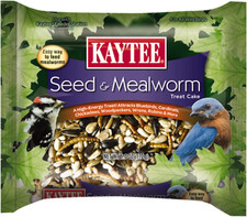 Wild Bird Seed  Mealworm Seed Treat Cake, 6 Ounces