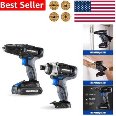 Essential 20V Cordless Drill Impact Driver Kit 1.5Ah Battery Charger Set