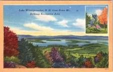 Belknap Recreation Area, LAKE WINNIPSAUKEE, New Hampshire  Linen Postcard